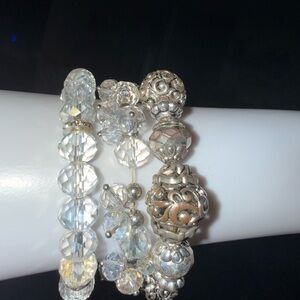 Bracelet: Silver and Crystal Beaded Bracelets